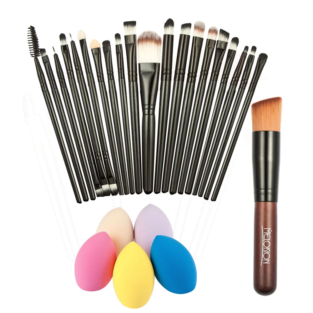 

20Pcs/Set Makeup Brushes Set Face Cosmetic Powder Foundation Eyeshadow Eyebrow Eyeliner Brushes with Sponge Puff Tool Kits