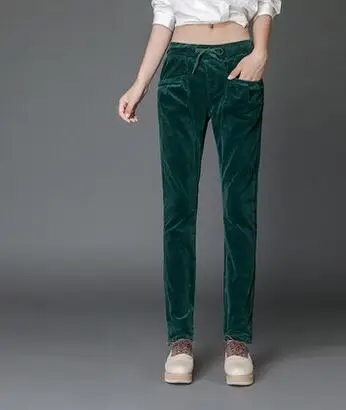 women's green corduroy pants