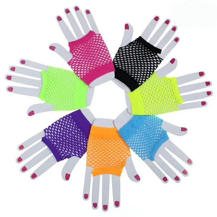 

half finger long net Fishing net party gloves