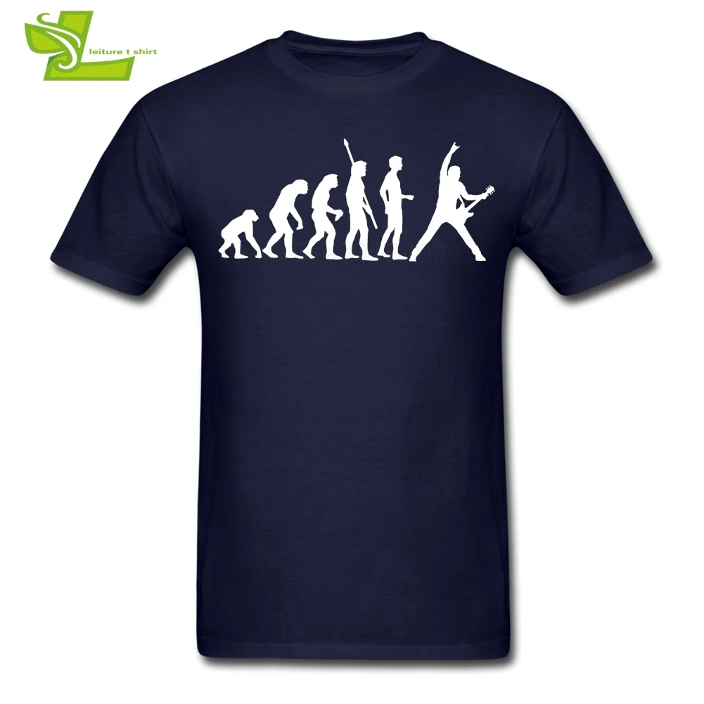 Evolution Guitar T Shirt Man Summer Crew Neck Cheap Tees Male New Coming Oversize Clothes Printed Normal Loose Dad Tee Shirts | Мужская