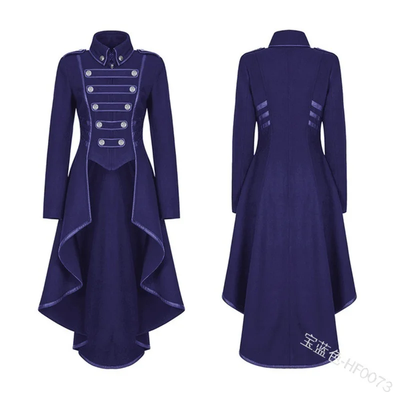 Promo  coat Women Vintage Steampunk Long Coat Gothic Overcoat Ladies Retro Jacket Luxury Brand Dovetail ve