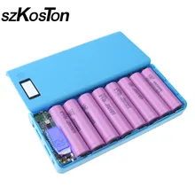 Plastic 8×18650 Portable Power Bank Case External Backup Battery Shell Travel Pack Charger Box for iPhone Samsung Dual USB Ports