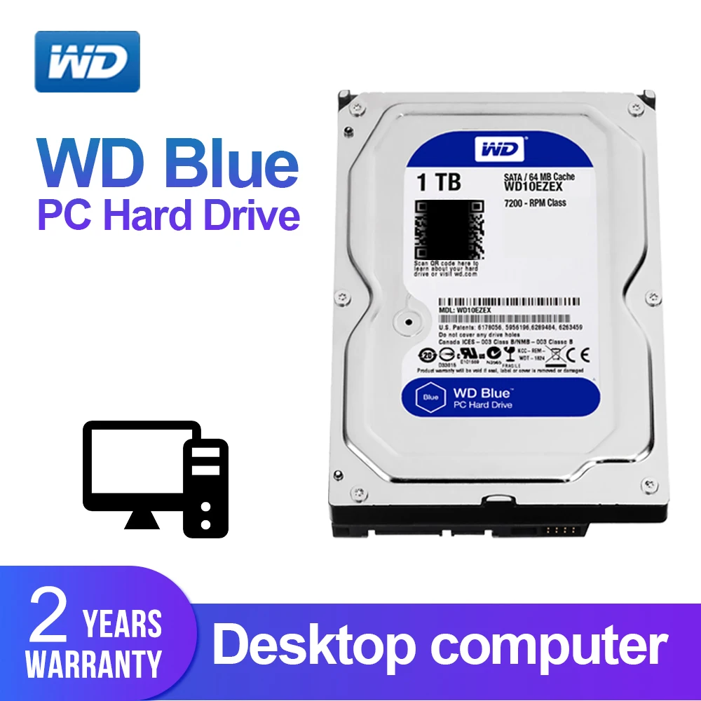 

1TB WD Blue 3.5 SATA3 Desktop hdd 6 GB/s HDD sata internal hard disk 64M 7200PPM hard drive desktop hdd for PC WD10EZEX