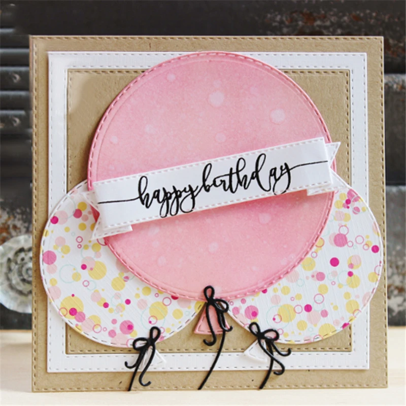 

YaMinSanNiO Layered Stitched Circle Balloon Dies Metal Cutting Dies Stencils for Scrapbook Paper Card Decorative Craft Embossing