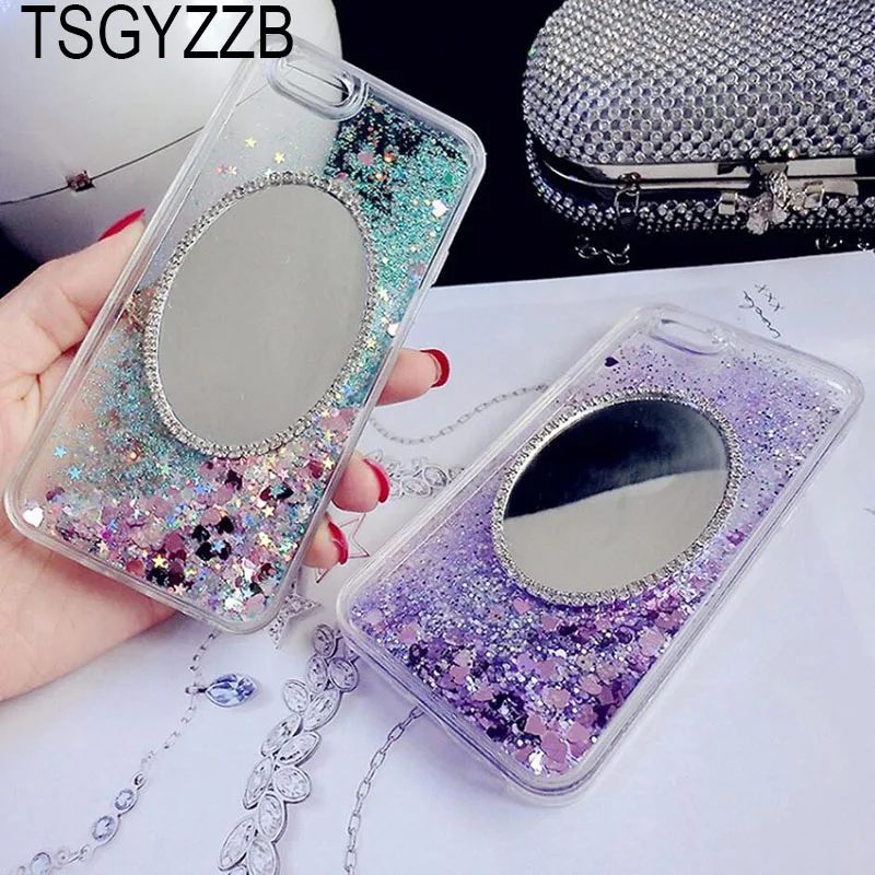 

Lovely Dynamic Liquid Glitter Sand TPU Silicon Soft Cover For Samsung Galaxy S7 S8 Plus A3 A5 A7 J3 J5 J7 2017 Mirror Phone Case