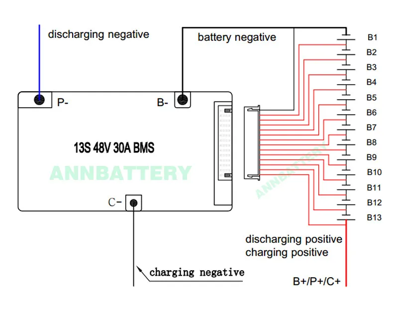 Details About 13s 48v 30a Continuous Balanced Lithium Ion Battery Bms Uk Stock 18650 Ebike Ann