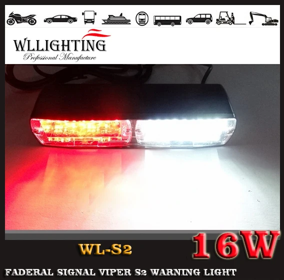 

Free shipping 48W Windshield Led Strobe Light S2 Viper Car Flash Signal Emergency  Police  Warning Light Red Blue Amber White
