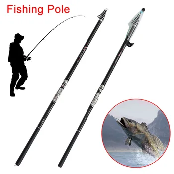 

Telescopic Fishing Rod Carbon Fiber 2.7/3.6/4.5/5.4/6.3m Travel Spinning Reel YS-BUY