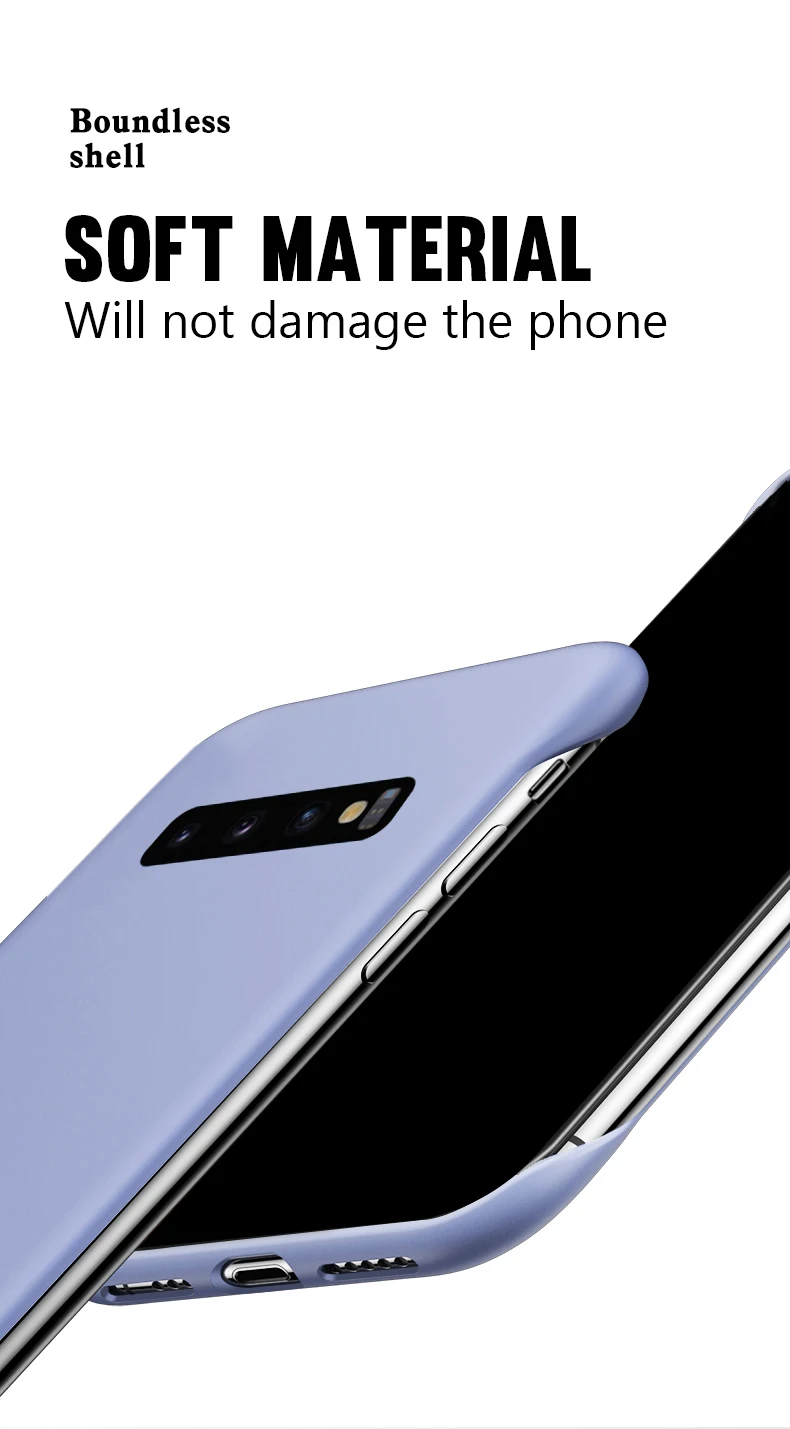 Бескаркасный чехол для телефона samsung S10 S9 Note 10 Note9, однотонный матовый чехол ярких цветов для samsung Galaxy S9Plus S10 Plus, чехол без рамки
