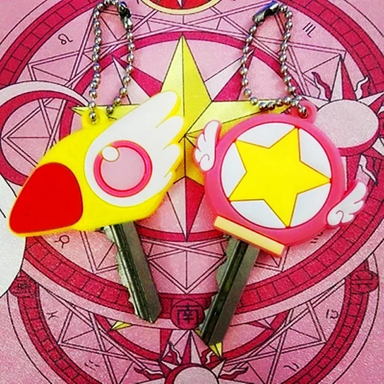 LELAKAYA-Japanese-Anime-Kinomoto-Sakura-Card-Captor-Sakura-Action-Figure-printed-sakura-Magic-Pendant-KeyChain-Necklace (1)