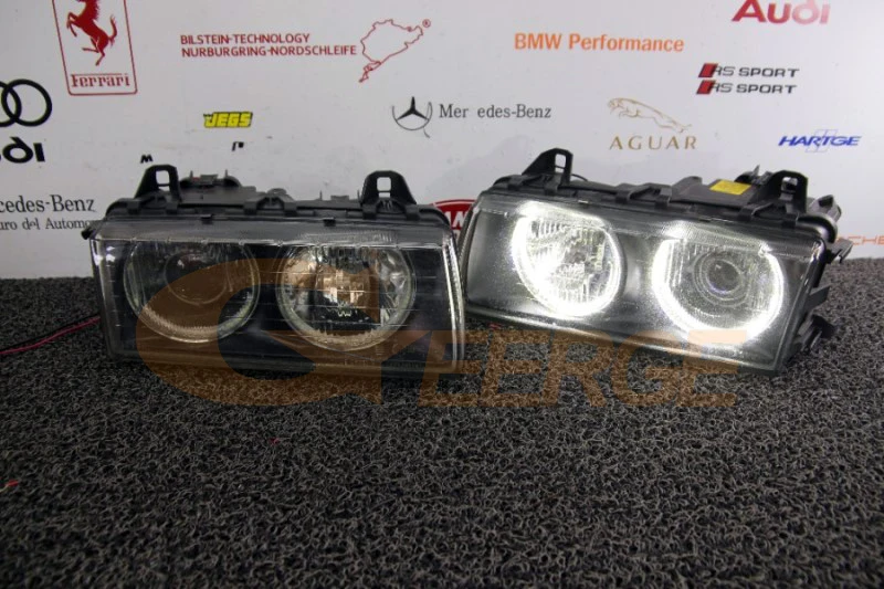 Для BMW E36 318I 323I 325I 328I 1992-1998 евро фары отличные ангельские глазки ультра яркие SMD led Ангельские Глазки Halo Кольцо комплект DRL