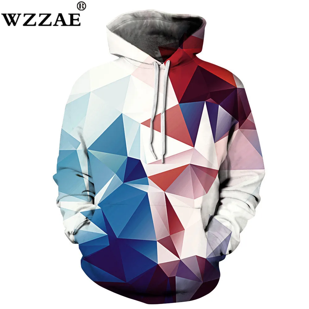 

2018 New Fashion 3d Hooded Sweatshirt Ancient Lion Triangle color blocks print Men/Women Galaxy Wolf Hoodies Sweatshirts