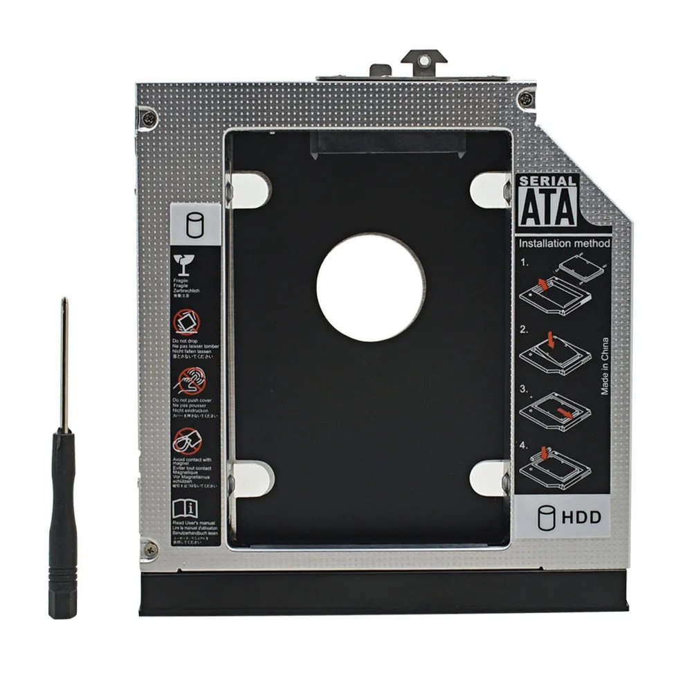 Алюминий 2nd HDD Caddy 12 7 мм SATA 3 0 двойной светодиодный чехол для SSD корпус HP Compaq 6530B 6535B