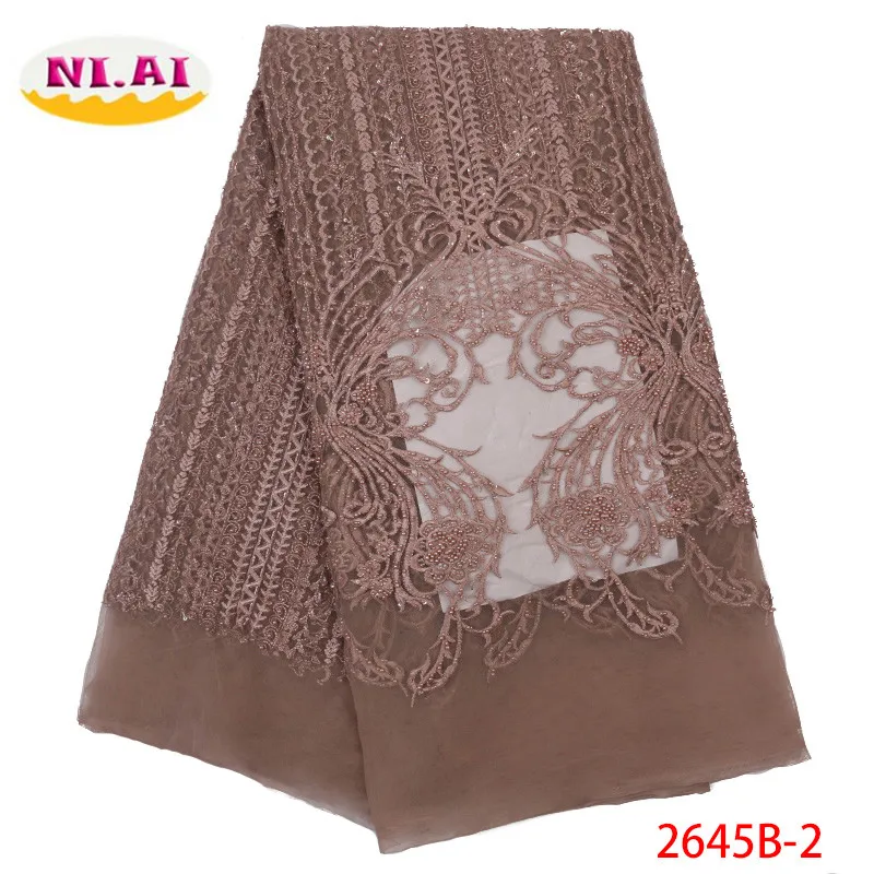 

Handmade French Beaded Net Lace Fabric 2019 High Quality Latest African Lace Fabric Embroidery Mesh Tulle Lace Fabric XY2645B-1