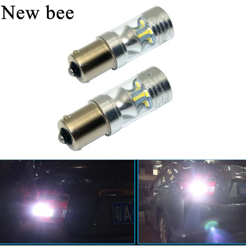 

Newbee 1156 BA15S LED 60W White Car Auto Light Source Tail Reverse Backup Brake Lamp Bulb DC12V For VW Touran Polo Jetta Mk6 Mk7