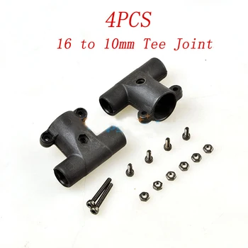 

4PCS 16 to 10mm Tee Joint T-shaped Connector Carbon Fiber Pipe Tripod Joint Spare Parts for RC Drone Quadcopter