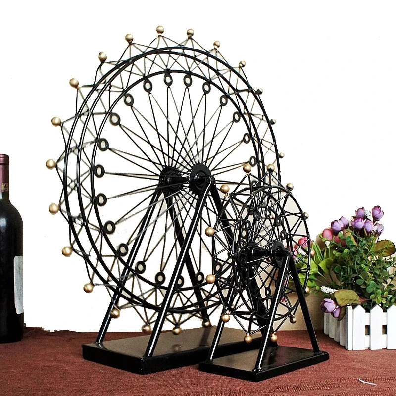 レトロ観覧車モデルハッピー遊び場クリエイティブヴィンテージメタルクラフト家の装飾誕生日ギフト置物 ミニチュア27センチ H Figurine Miniature Miniature Figurinesminiature Metal Figurines Aliexpress