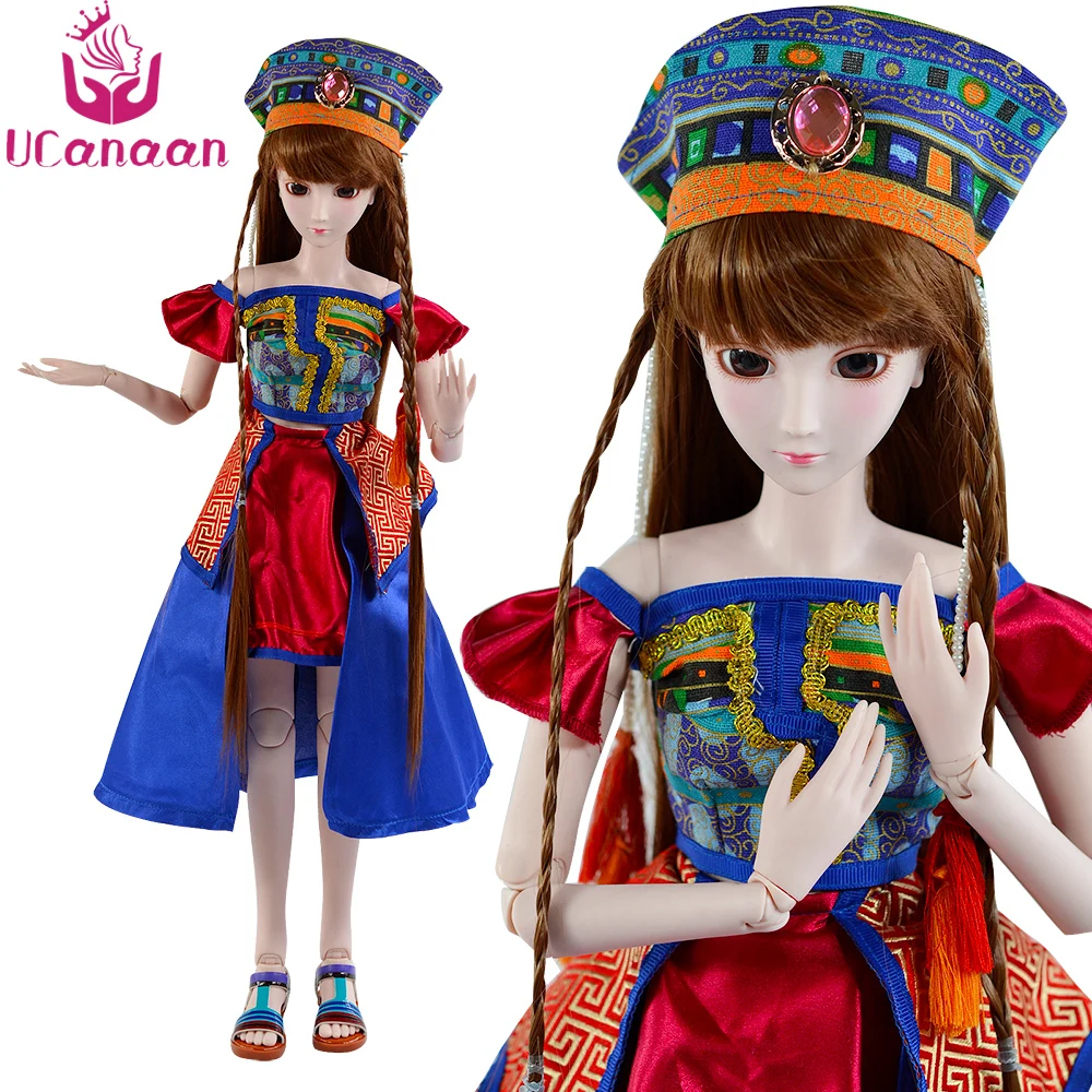 Ucanaan 1/3 Large BJD SD Doll 60CM Dress Up Toys New Arrival Movable Joints Body SD Dolls Best Birthday Gift For Girl Collection