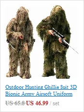 Лесной Военный камуфляж ghillie Костюмы дышащая сетка+ зеленые листья снайперская одежда для лесной охоты снайперские ghillie Костюмы