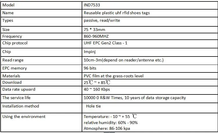 Длинный диапазон uhf rfid Многоразовые водонепроницаемые shoetag 860 МГц 915 МГц с epc gen2rfid sports Спортивная бирка для обуви печать логотипов под заказ