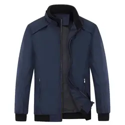 Новые весенние для мужчин стенд куртка с воротником бизнес повседневное большой размеры Тонкий пальто куртка мужская