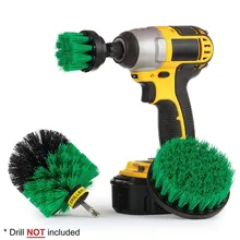 3PCS Pack Tile Grout Cordless Power Scrubber Drill Cleaning Brush Attachment Tub Cleaner Combo Kit Tool