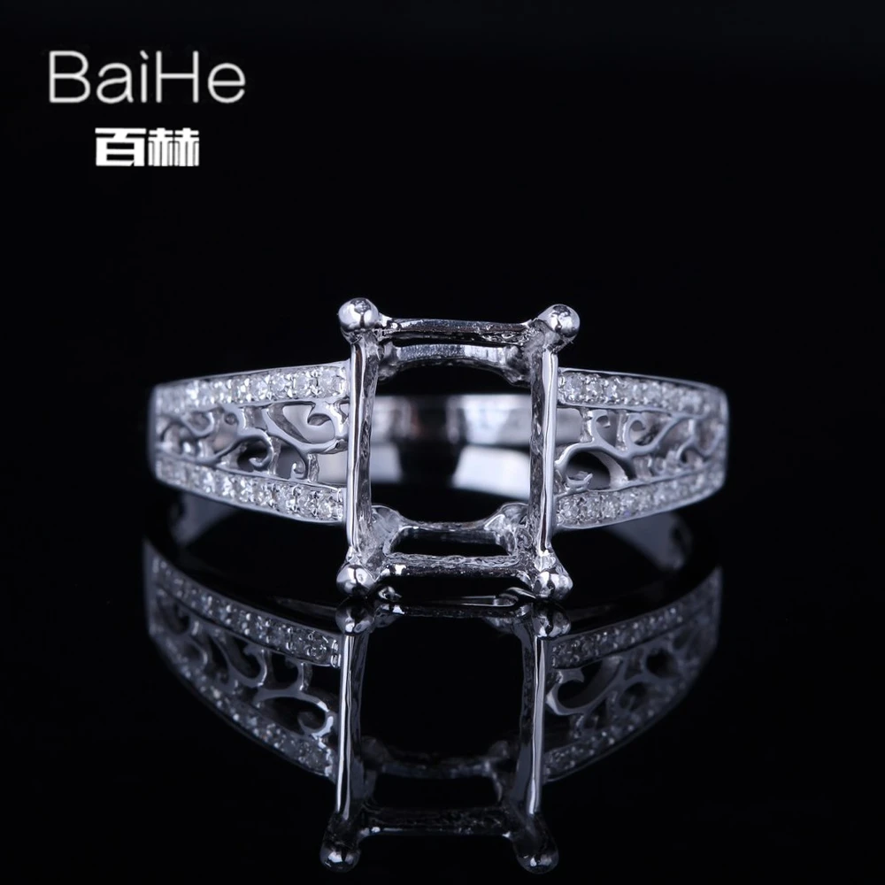 BAIHE Твердые 10 к белое золото сертифицированная Подушка с юбилеем для женщин Офис/Карьера ювелирные изделия элегантный уникальный полу креп... BAIHE Твердые 10 к белое золото сертифицированная Подушка с юбилеем для женщин Офис/Карьера ювелирные изделия элегантный уникальный полу креп...