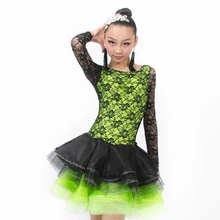 Новые стильные костюмы для латинских танцев, сексуальные кружевные платья с длинными рукавами для латинских танцев для женщин/девочек, платья для латинских танцев, S-4XL