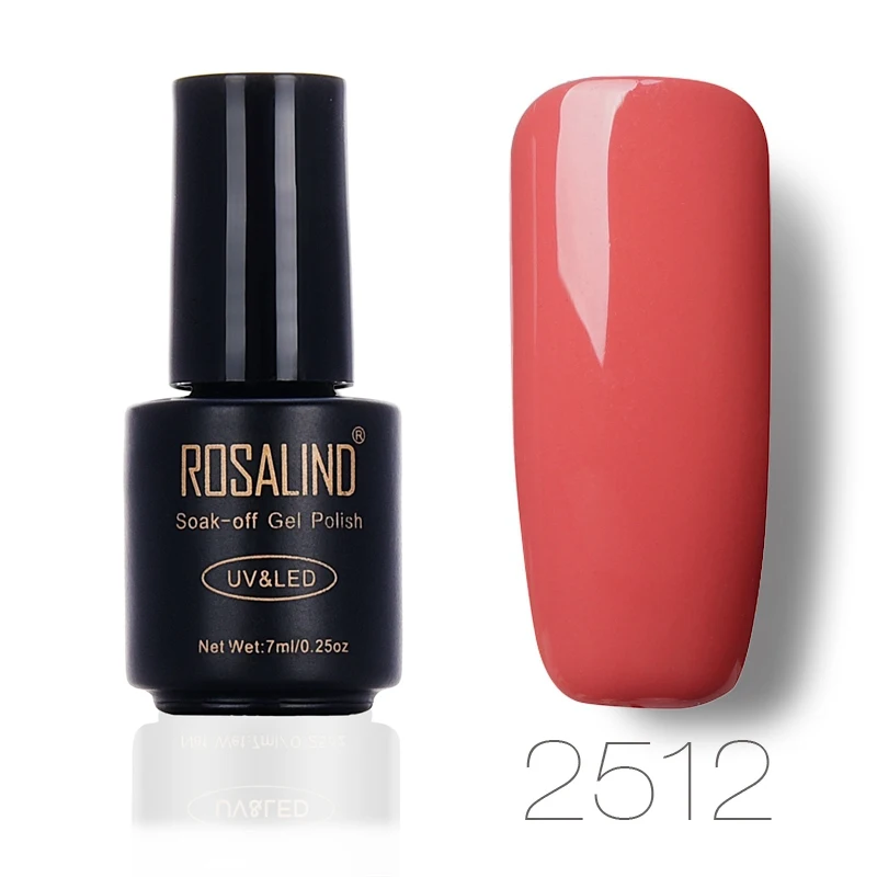 ROSALIND 7 мл Лак для ногтей великолепный цвет Гель-лак для ногтей Vernis полуперманентное верхнее покрытие Базовое покрытие гель-лаки для ногтей Гель-лак - Цвет: 2512