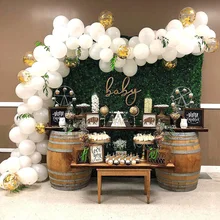 118pcs Mix White Party Background Balloon Garland Gold Confetti Baby Shower Wedding 1st Birthday Party Decoration Balloon