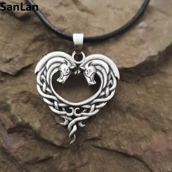 

fantasy Celtic Horse Lords Necklace bronze Celtic Horse Heart necklace SanLan