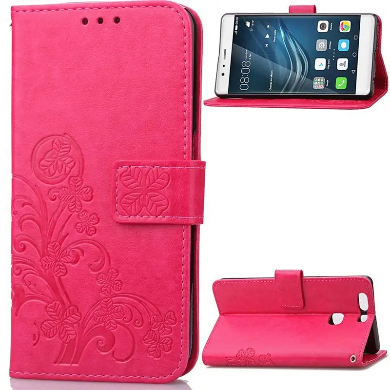 

Wallet Flip Cover Stand Case Protective Phone Case Cover Bumper for Huawei P9 Plus Brown