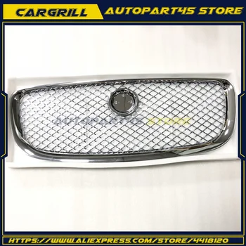 

Sliver/Black Car Racing Grille For Jaguar XJ 2010-2015 Grill With Emblem Logo Mesh ABS Chrome Radiator Front Bumper Lower Modify