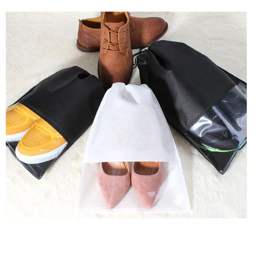 1Pc S/L Waterproof Shoes Storage Bag Pouch Portable Travel Organizer Drawstring Bag Cover Non-Woven Laundry Organizer