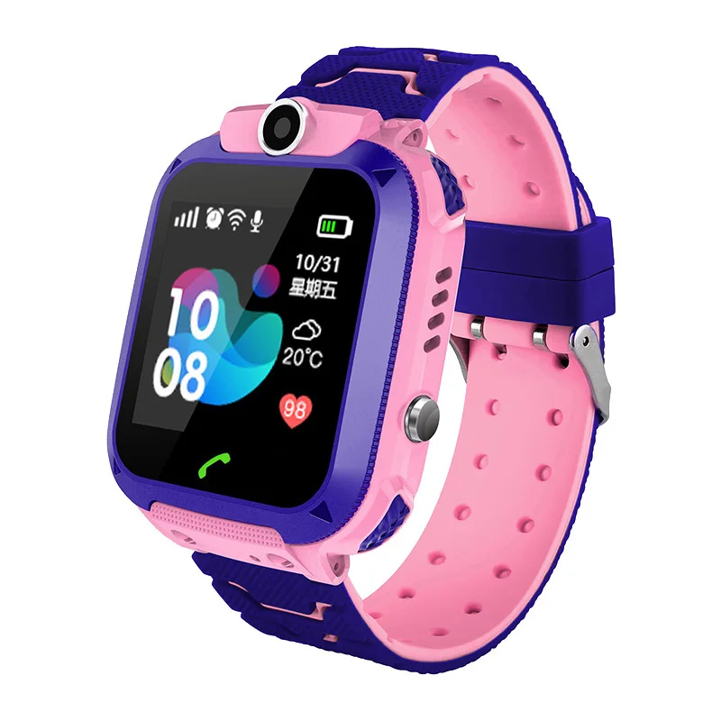 Новые Детские Смарт-часы LBS базовая станция позиционирование анти-потеря SOS экстренный вызов детские часы для Xiaomi Apple мобильный телефон - Цвет: Pink