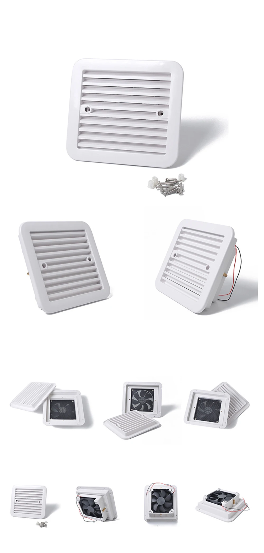 12V WHITE Air Vent with FAN RV Trailer Caravan Side Air Ventilation For RVs, Trailers, Motorhomes etc Auto Accessories