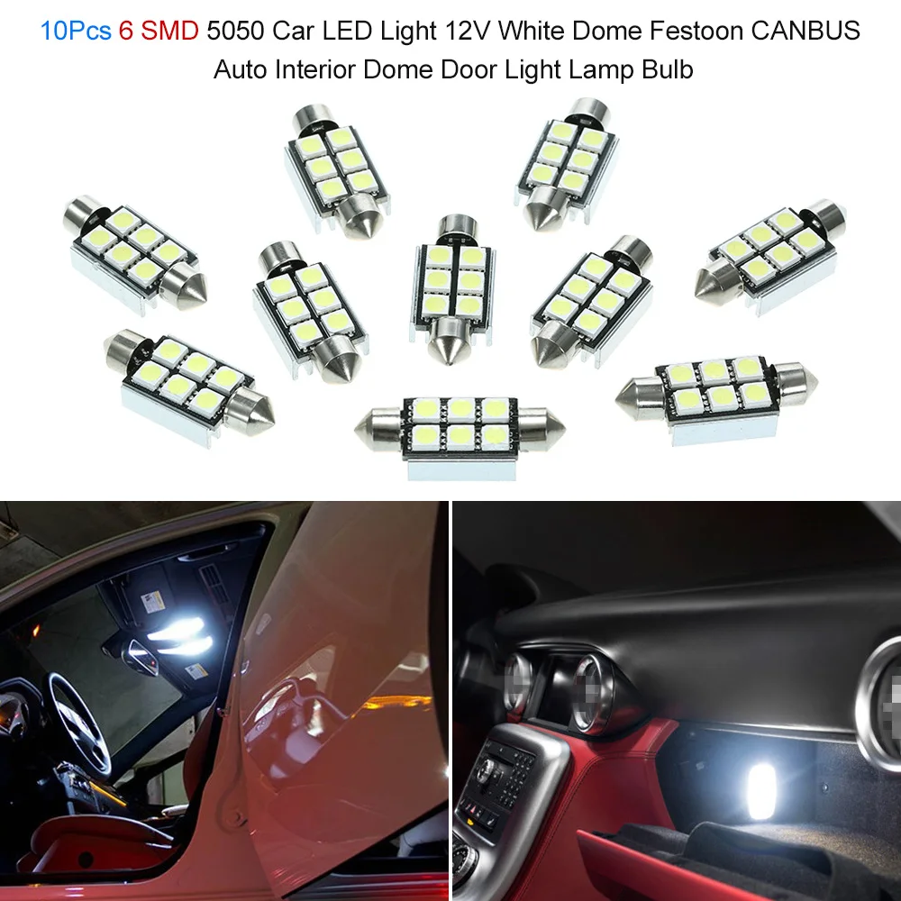 10 шт. 8 SMD 5050 Автомобильный светодиодный светильник 12 В белая купольная гирлянда