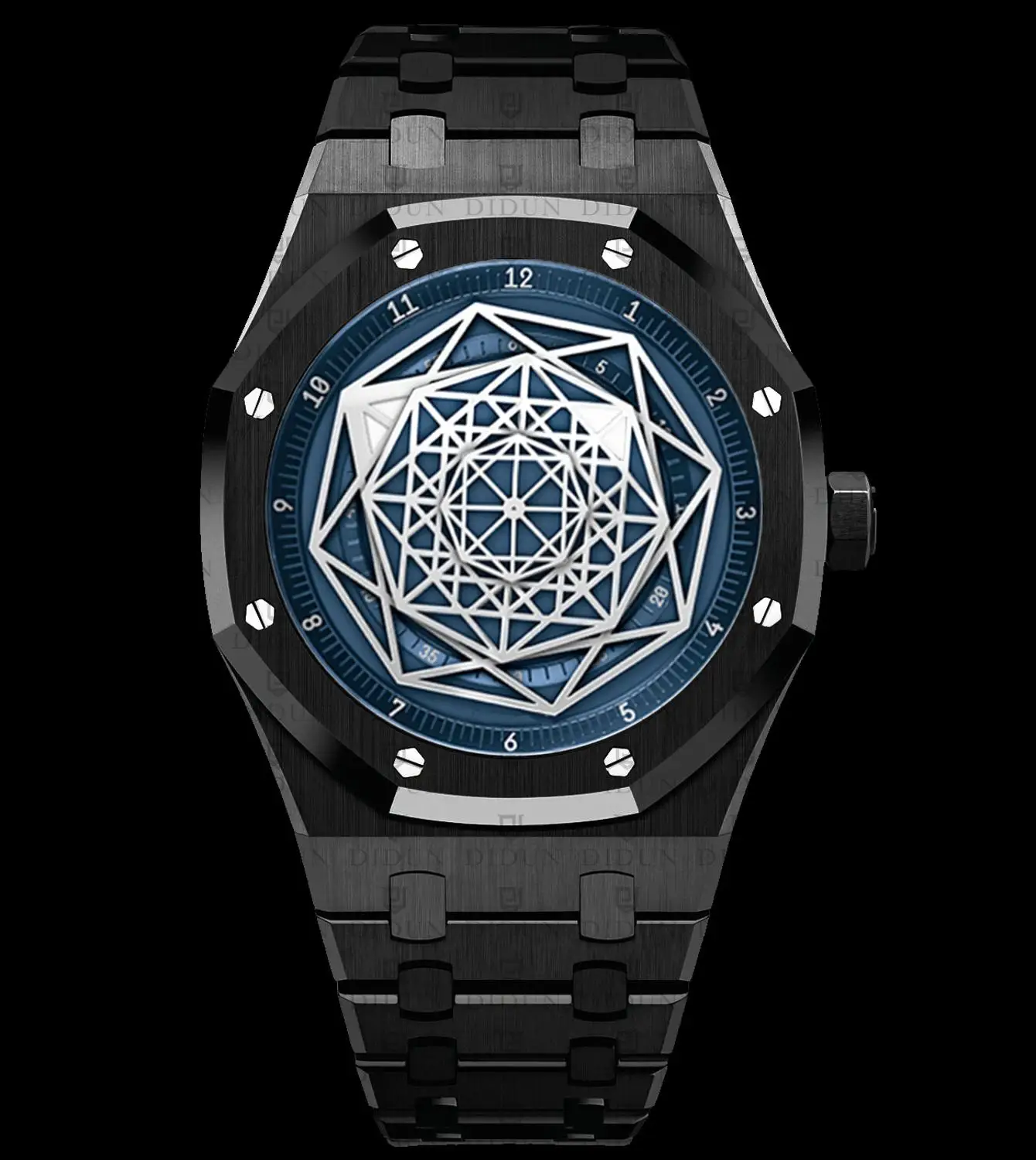 DIDUN ووتش الرجال الفاخرة العلامة التجارية التلقائي الميكانيكية ووتش الرجال اللباس الأعمال الرياضة ووتش مضيئة ساعة اليد 30 m Waterresistant