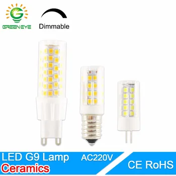 

GreenEye G4 Led Lamp Ceramic G9 LED Bulb E14 220V 5W 7W 9W 12W 2835 SMD LED dimmable lamps 360 Degree Angle Led Spotlight Lamp