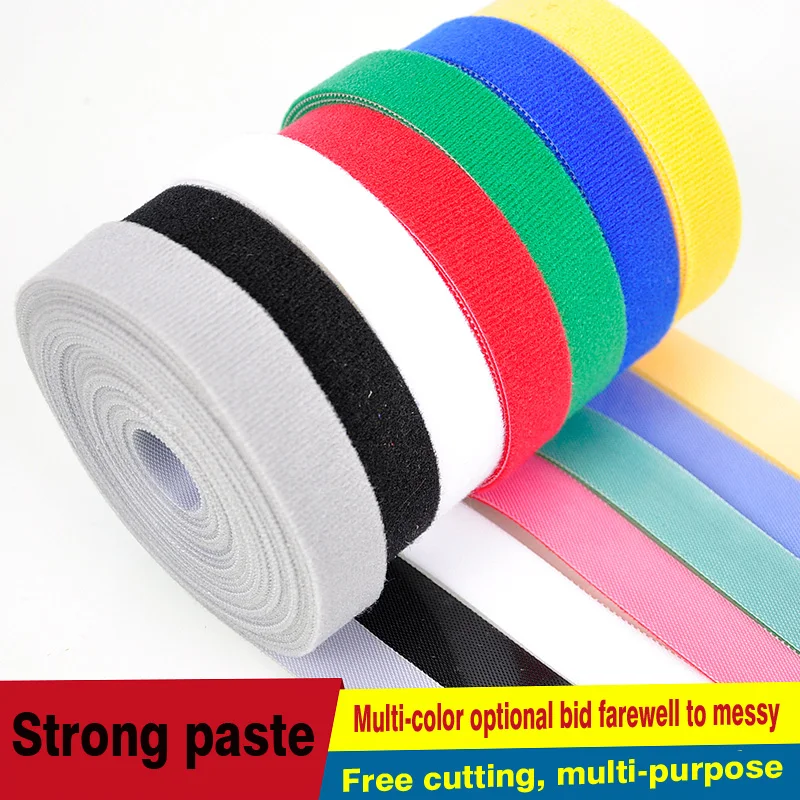 

5 Meters/roll Width 2 cm magic sticker nylon cable ties reusable wire management cable ties 6 colors to choose from DIY