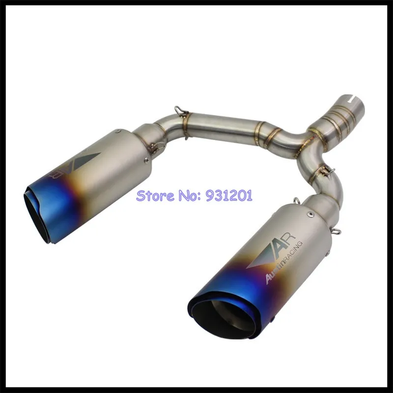 For Suzuki GSR600 GSR400 BK600 BK400 Exhaust System Muffler Pipe Dual Middle Link Pipe with 2PCS AR Austin Racing Exhaust Pipe