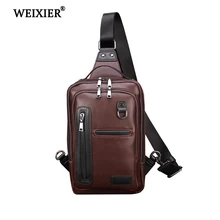 WEIXIER Новая Винтажная мужская сумка-мессенджер из искусственной кожи винтажный нагрудный рюкзак дорожная модная сумка через плечо высокого качества