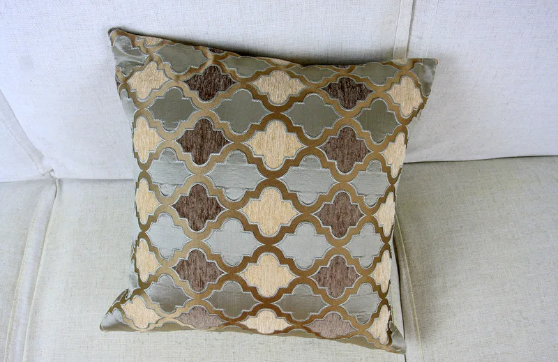 Серый/кофейный чехол для подушки из синели в марокканском стиле, домашний декоративный чехол для подушки 45x45 см