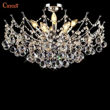 Luxury Lustre Vanity Modern Crystal Chandelier Lighting Fixture Chrome Finish LED Ceiling Lamp for Dining Room Restaurant