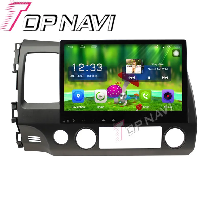 

Topnavi 10.1'' Quad Core Android 6.0 Car GPS Navigation For Honda Civic 2006 2007 2008 2009 2010 2011 Radio Multimedia,No DVD