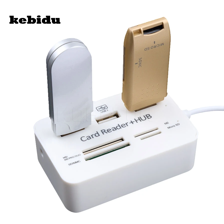 Хаб Micro USB kebidu с 3 портами комбо 2 0 кард-ридер высокоскоростной мульти-usb сплиттер