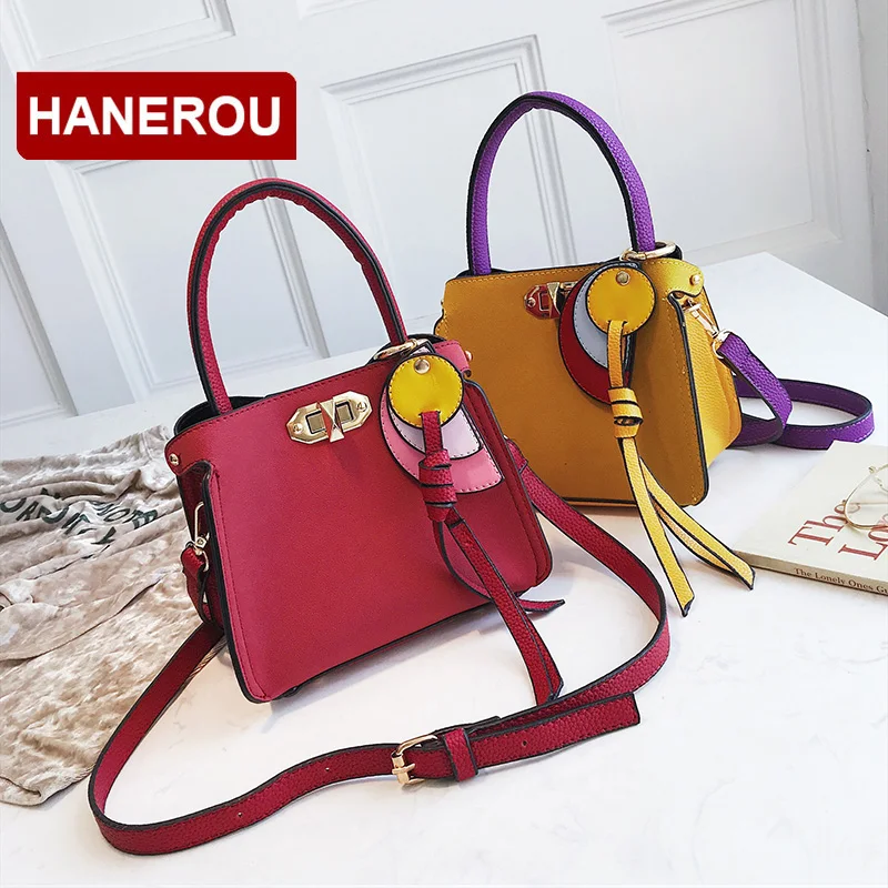 

HANEROU Sweet Women Small Flap Bag Scrub PU Ladies Messenger Bag Panelled Women Shoulder Bags Small Handbags For Girls