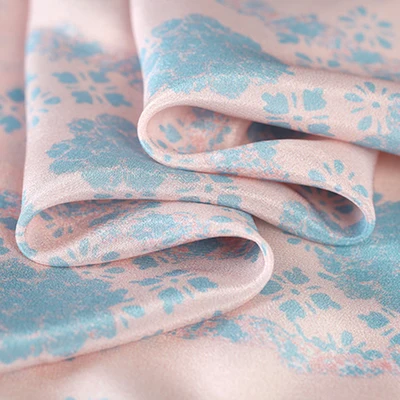 19 летний бренд дизайн шелк крепдешин ткань для женщин платье цифровая печать одежда для DIY шитье - Цвет: 1