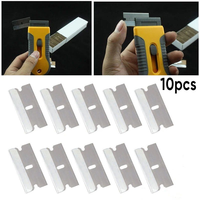 

10 Pcs Ceramic Glass Oven Window Tinting Razor Scraper Blades Stainless Steel
