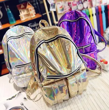 

Women Gammaray Hologram Backpack Shoulder Bag School Travel